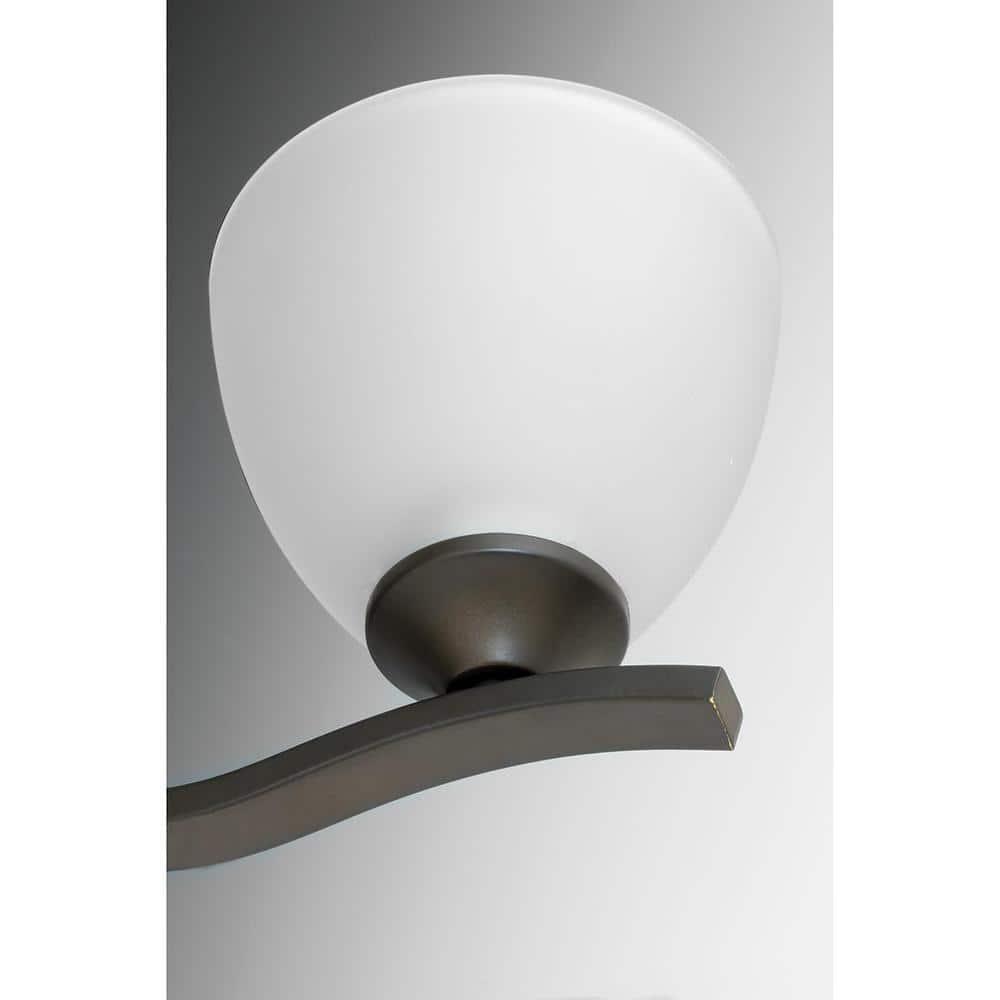 Progress Lighting Laird 3-Light Bath Vanity, Antique Bronze, Glass Shade