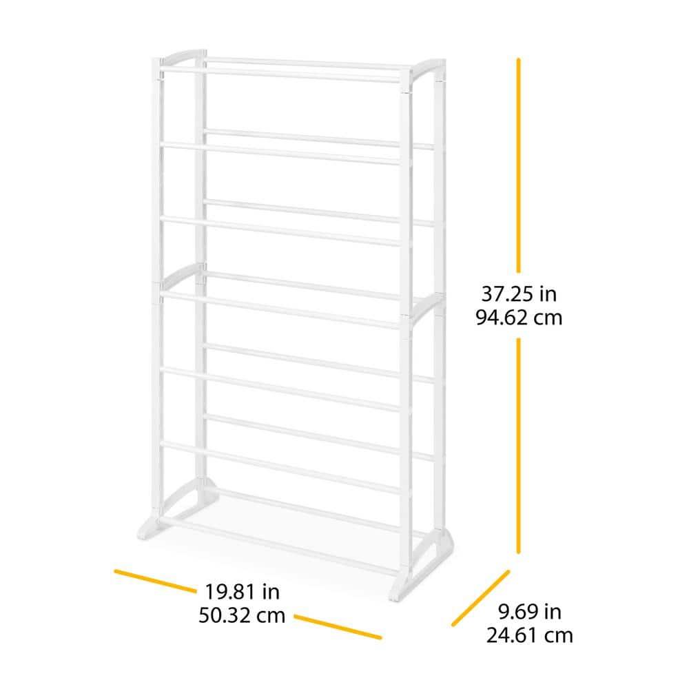 Whitmor Shoe Rack - 21-Pair - White