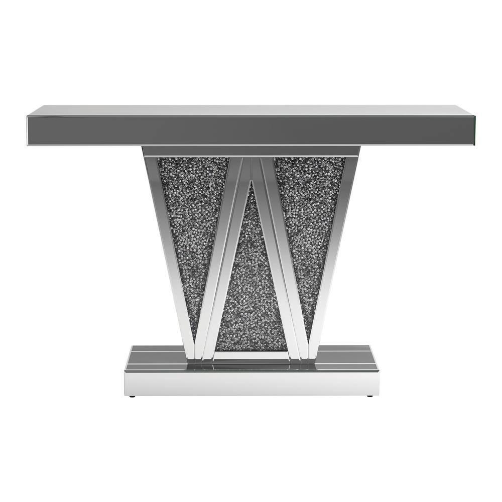 Coaster Crocus Modern Rectangular Glass Console Table Silver