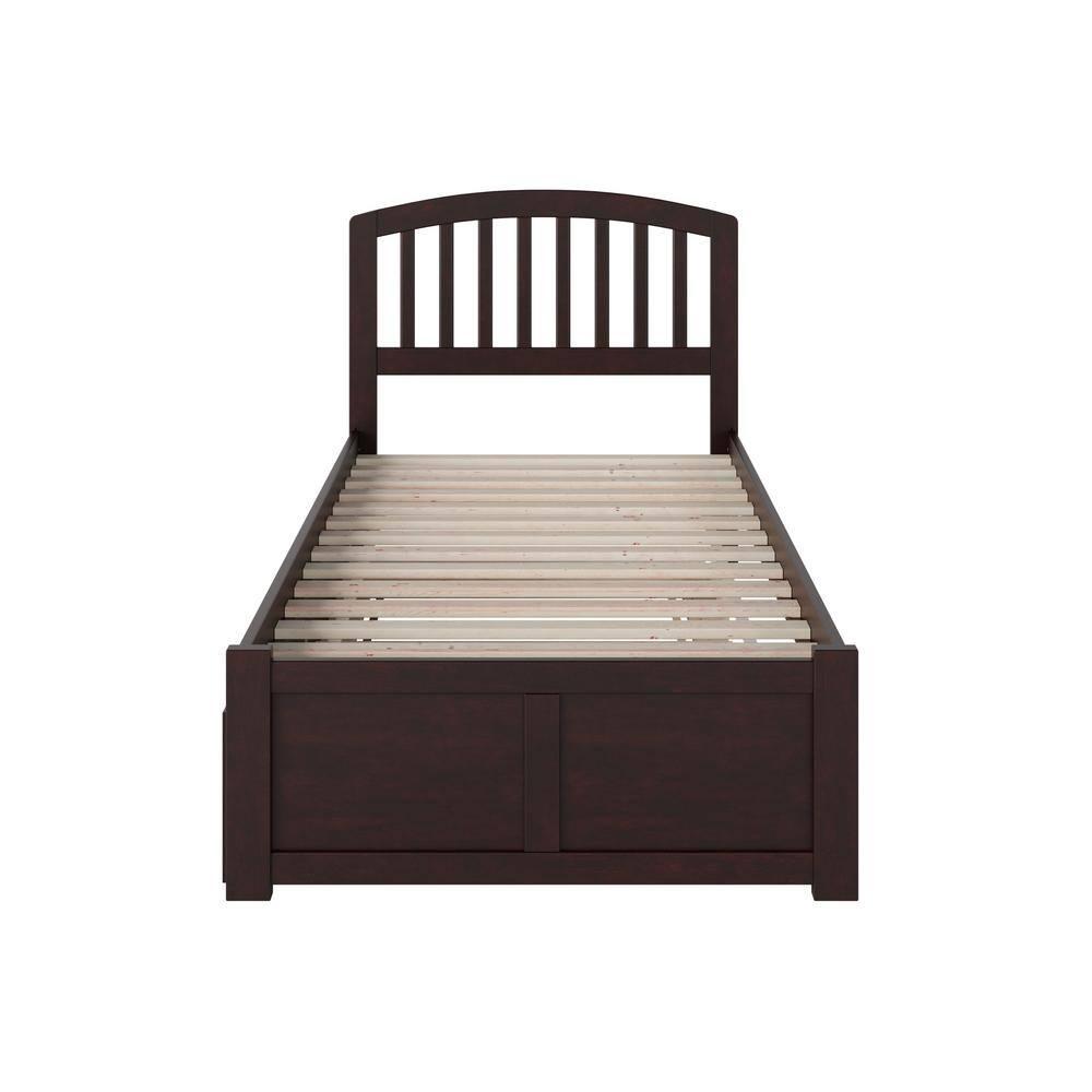Richmond Twin Extra Long Bed with Footboard and Twin Extra Long Trundle in Espresso