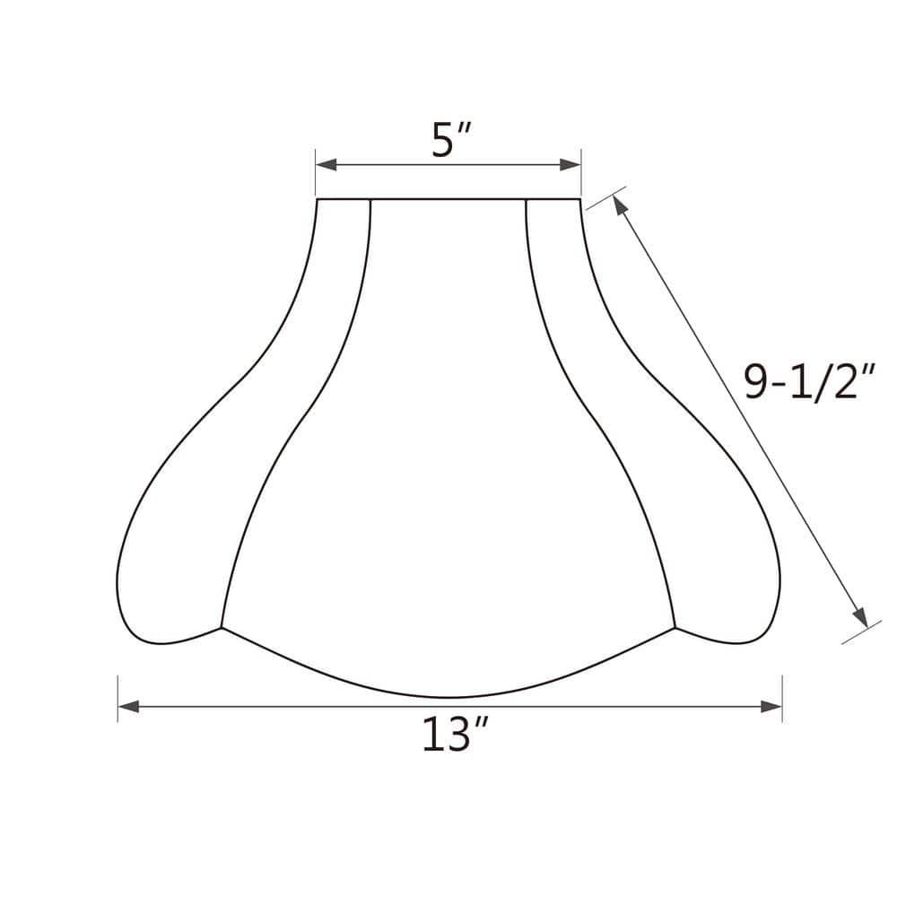 Aspen Creative 30331 Transitional Scallop Bell Shape Spider Construction Lamp Shade in Ivory, 13" wide (5" x 13" x 9 1/2")