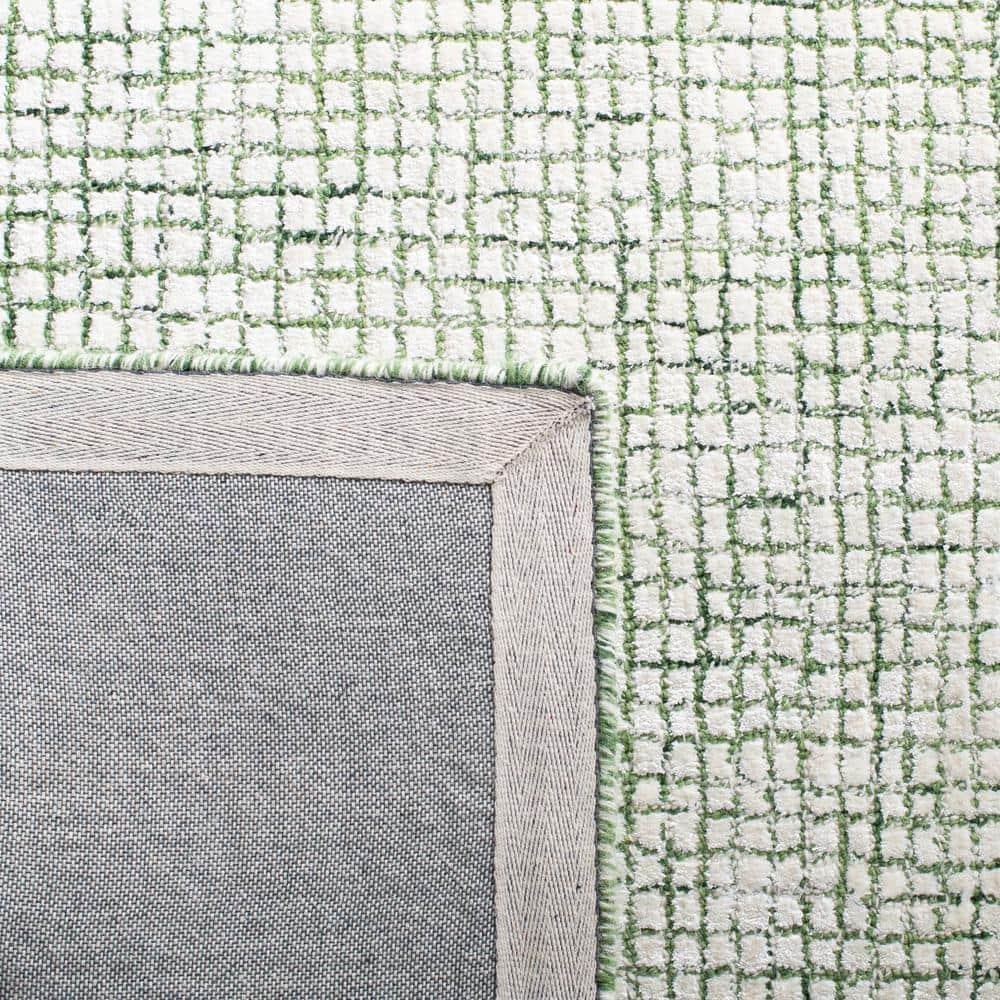 SAFAVIEH Abstract Dalia Geometric Abstract Area Rug, Ivory/Green, 6' x 6' Square