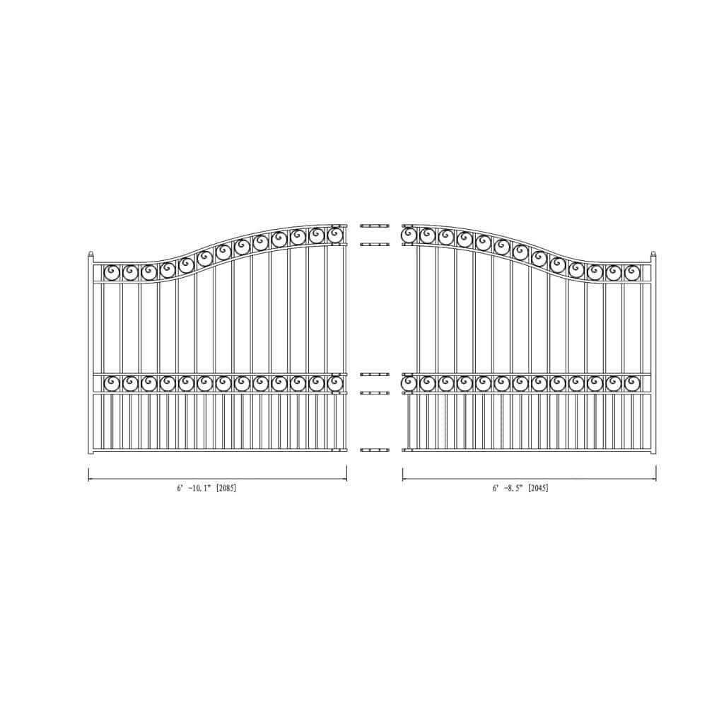 ALEKO ALEKO® Paris Style Single Slide Steel Driveway Gate with AC1400 Gate Opener