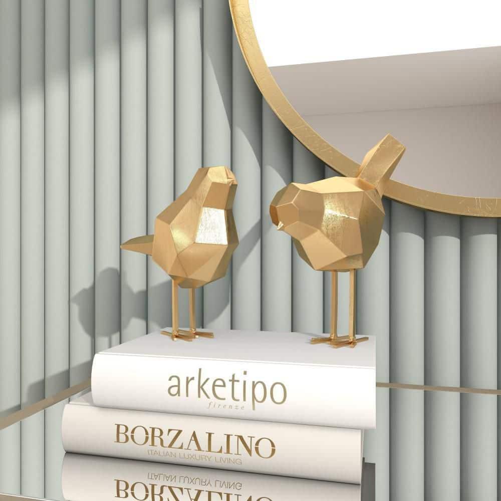 CosmoLiving by Cosmopolitan Polystone Bird Decorative Sculpture with Origami Accents