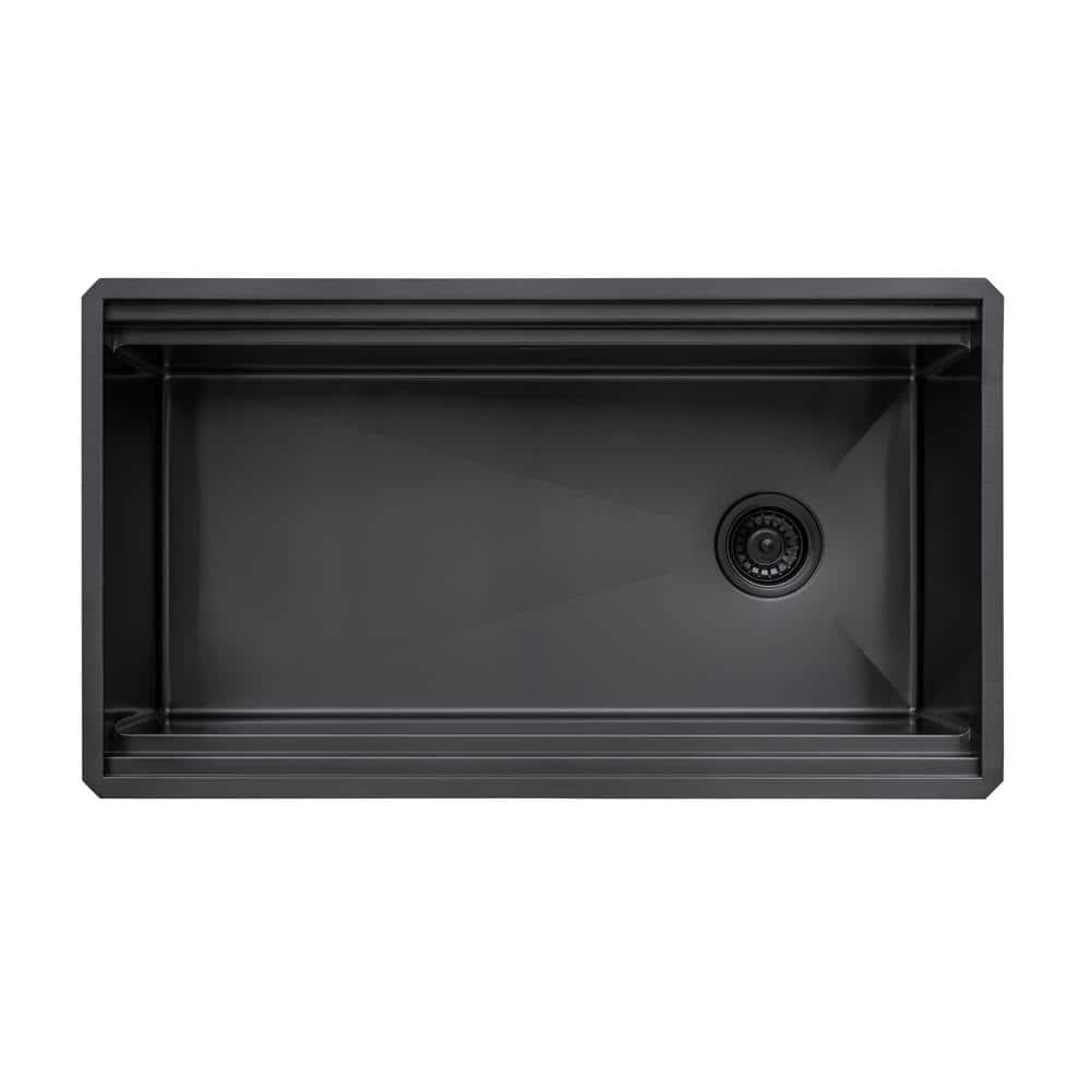 Ruvati Ruvati 20 x 14 inch Semi-Recessed Drop-in Topmount Rectangular Bathroom Sink RVH6222BL