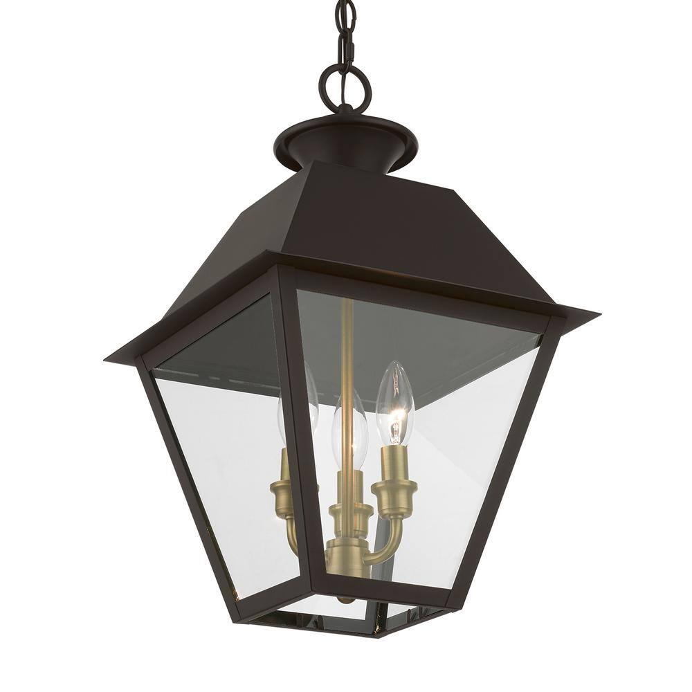 Livex Lighting Wentworth 3 - Light Pendant in  Bronze/Antique Brass