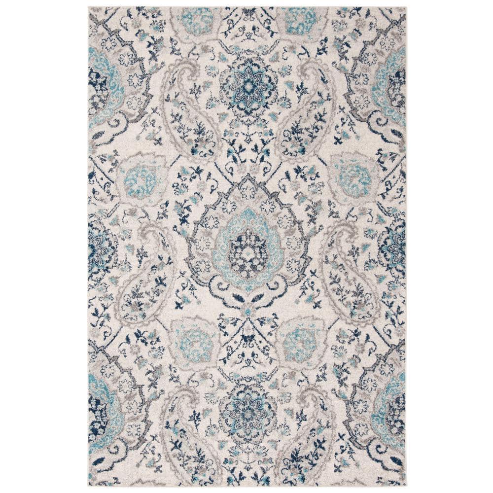 Madison MAD600 Power Loomed Indoor Area Rug - Cream/Light Grey - 6'7"x9'2" - Safavieh