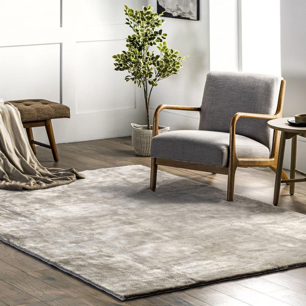 Nuloom Loni Cozy Plush Solid Pet Friendly Premium Machine Washable Shag Area Rug, 5' x 8', Beige