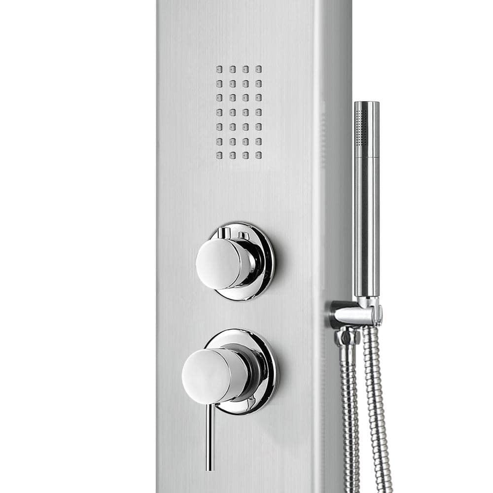 AquaNiche 8-in Rain Showerhead Showerspa with 4-Body Jets Built-in Niche and Handshower