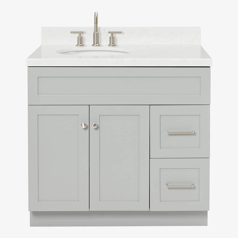 Ariel F036slcqovo Hamlet 36" Free Standing Single Basin Vanity Set - Grey