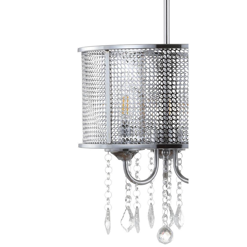 Avah 13" Chrome Polished Crystal Globe LED Pendant