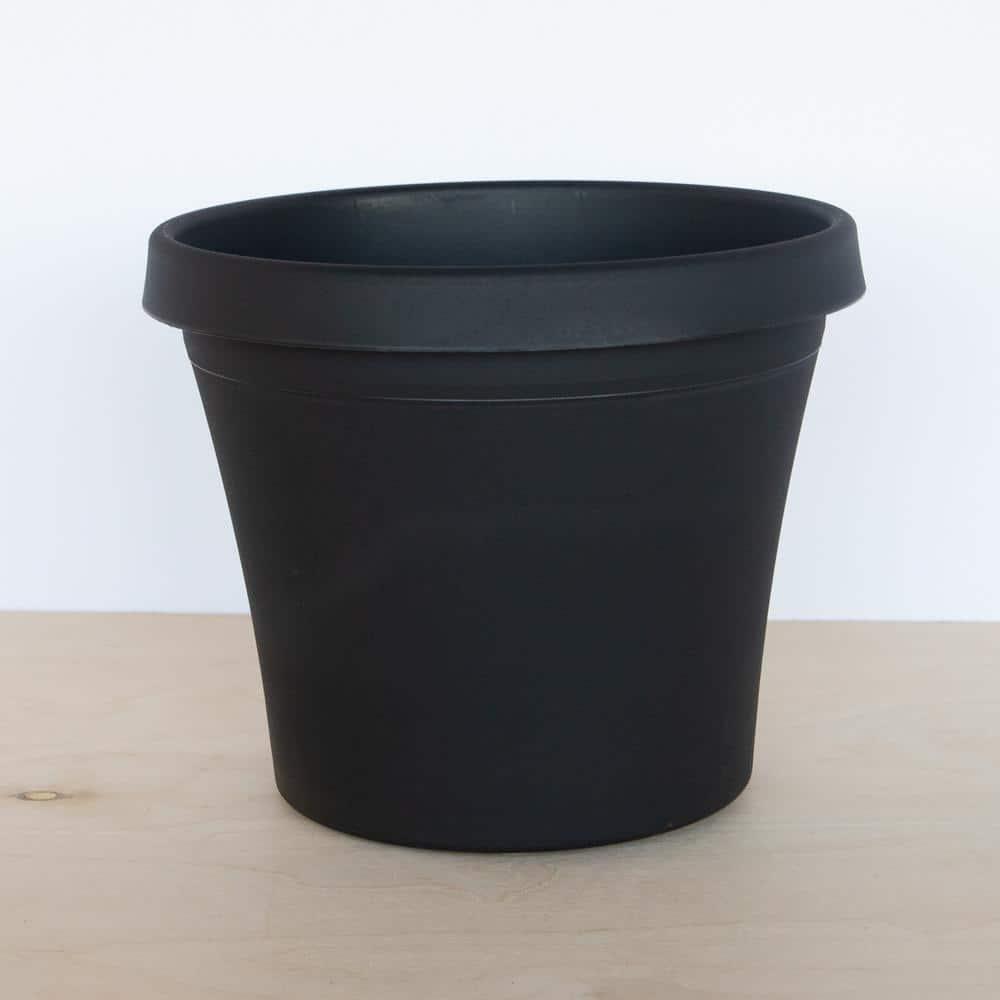 Bloem 14-in Terra Round Resin Planter - Black (Saucer Not Included)