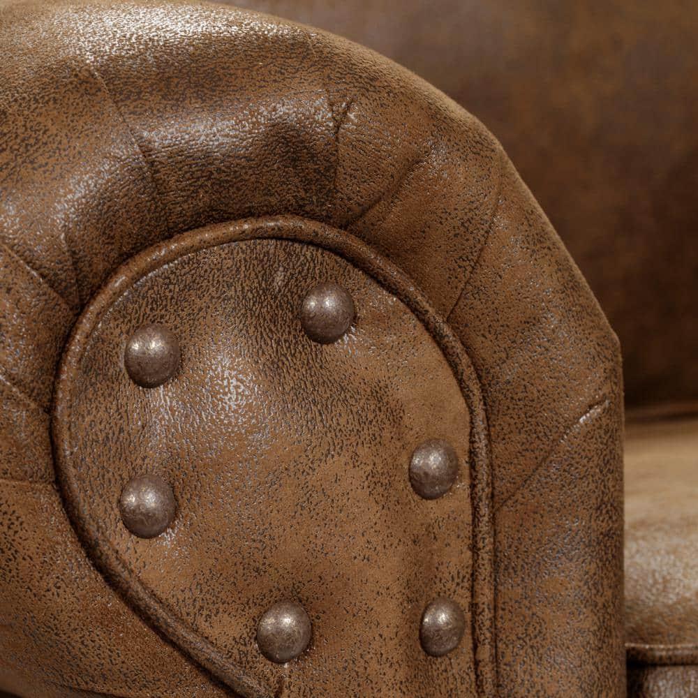 American Furniture Classics Traditional Microfiber Wild Horses Sofa in Brown