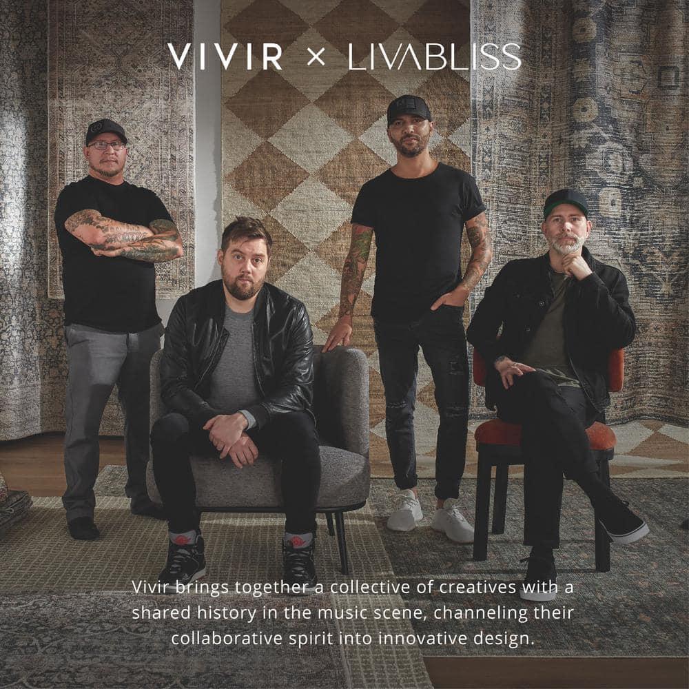 Livabliss x Vivir Eleni Vintage Washable Area Rug, 2' x 2'11", Dusty Blue, (2' x 3')