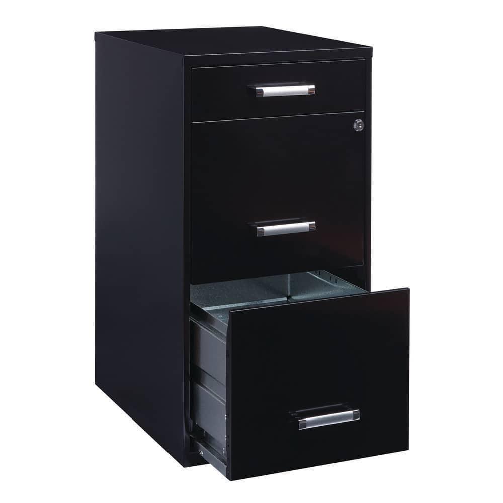 Width Pencil Drawer Vertical File Cabinet, Black