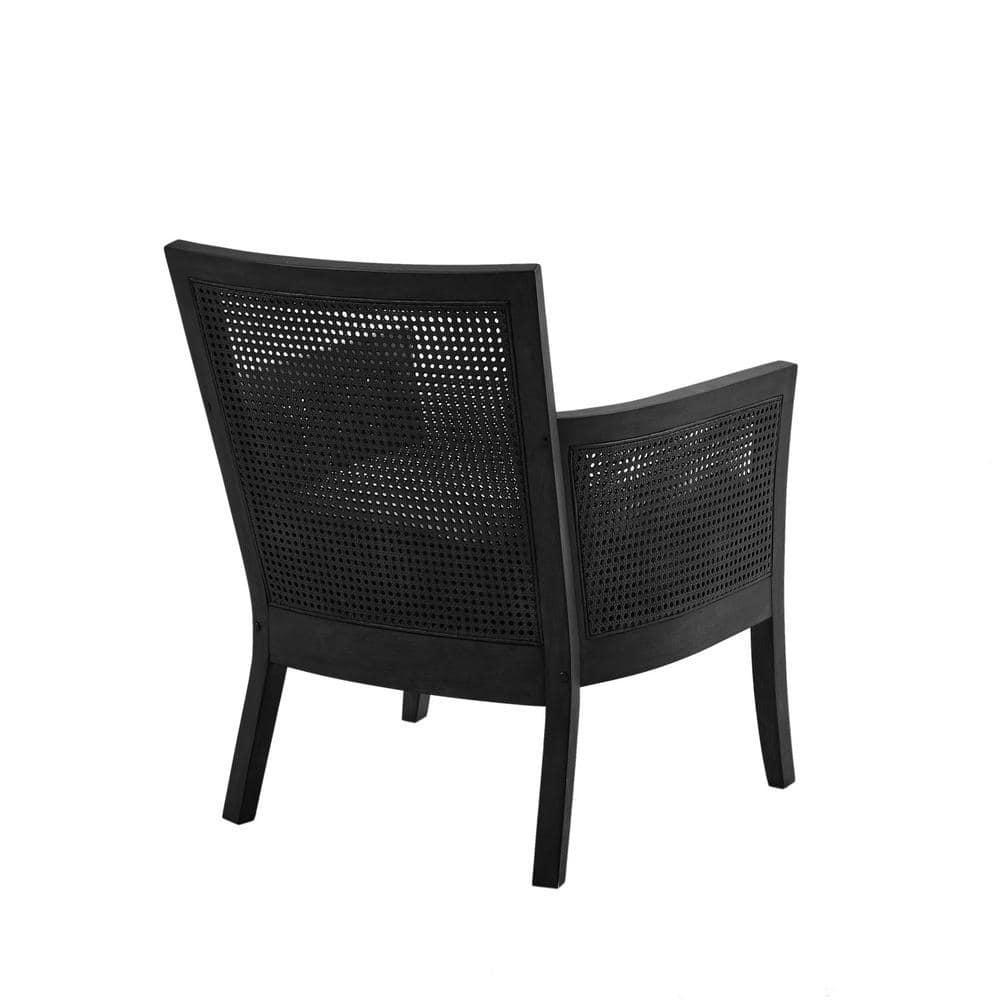 Madison Park Paulie Accent Chair Black: Upholstered, Wood Legs, Removable Cushions, Foam Fill