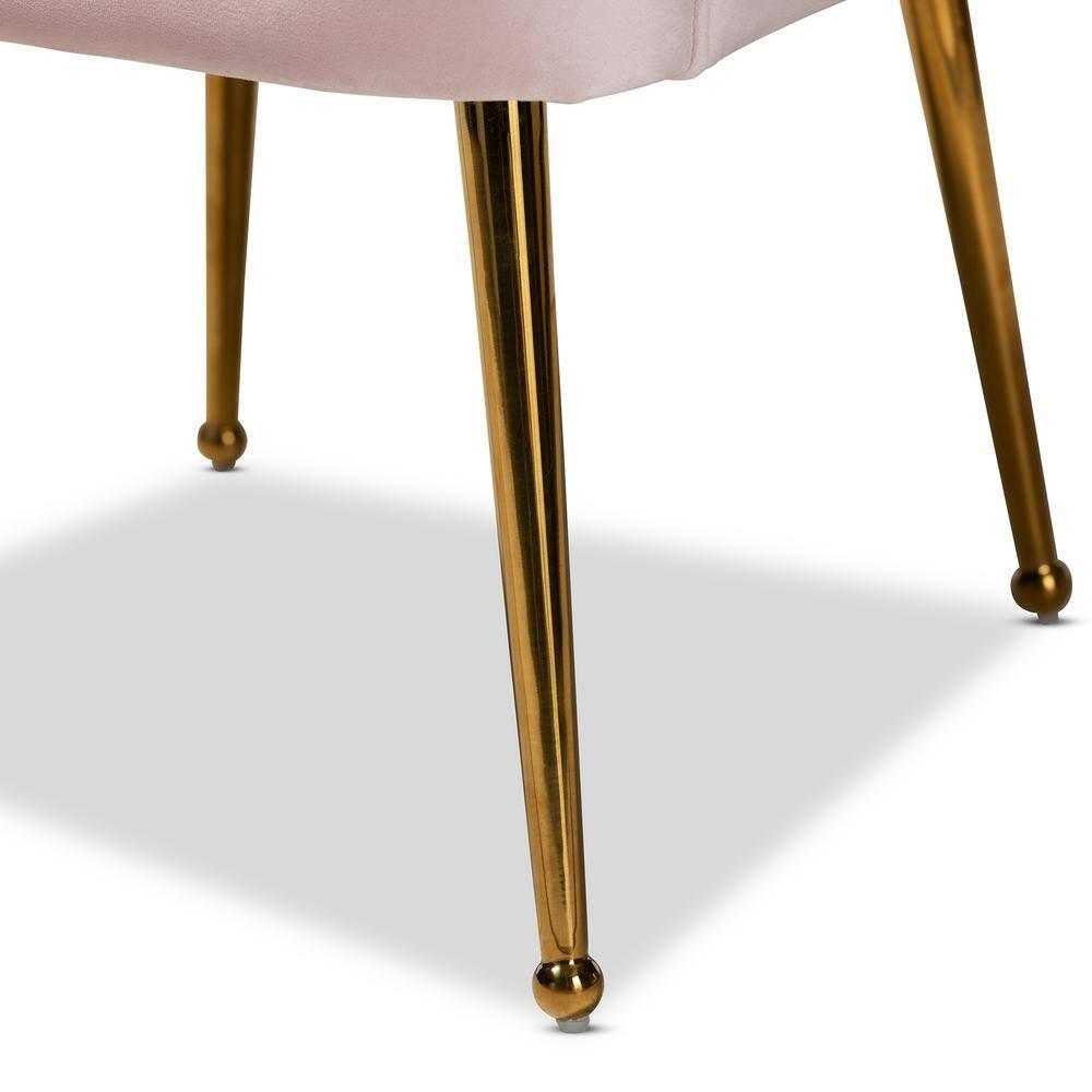 Cinzia Velvet Upholstered Seashell Shaped Accent Chair - Baxton Studio