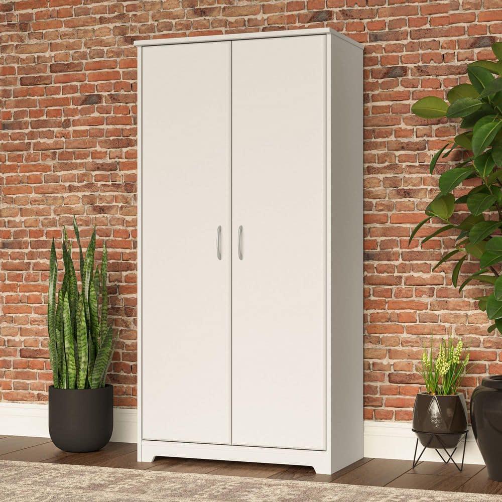 Bush Furniture Cabot Tall Storage Cabinet with Doors in White