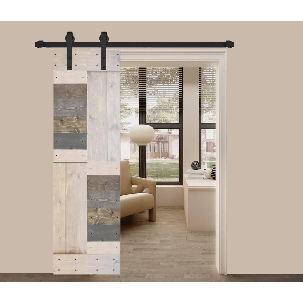 Mr. Wood Patented Product S Style Sliding Barn Door Without Installation Hardware Kit (Door Slab Only) - Assembly Required