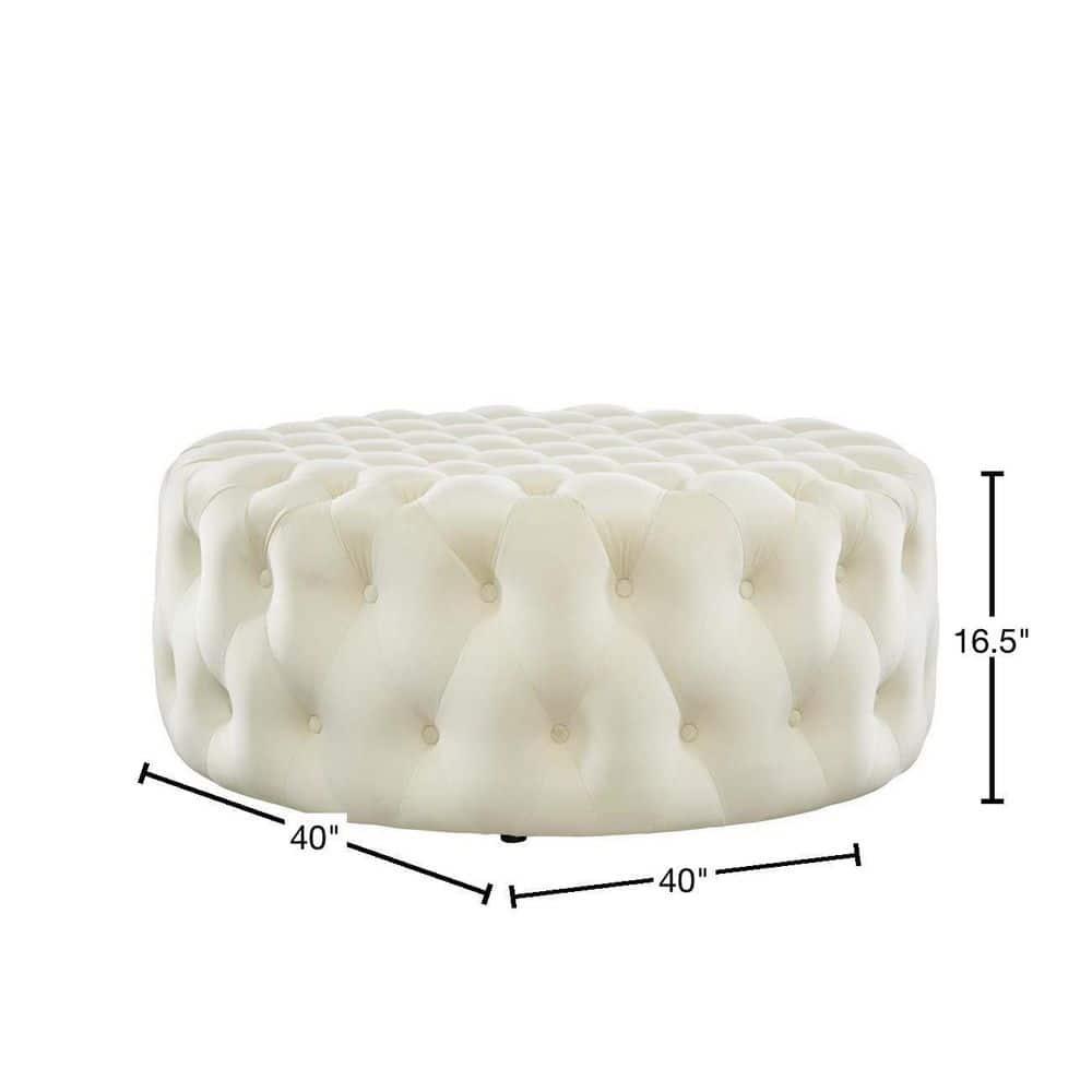 Modway Modway Amour Tufted Button Large Round Performance Velvet Ottoman