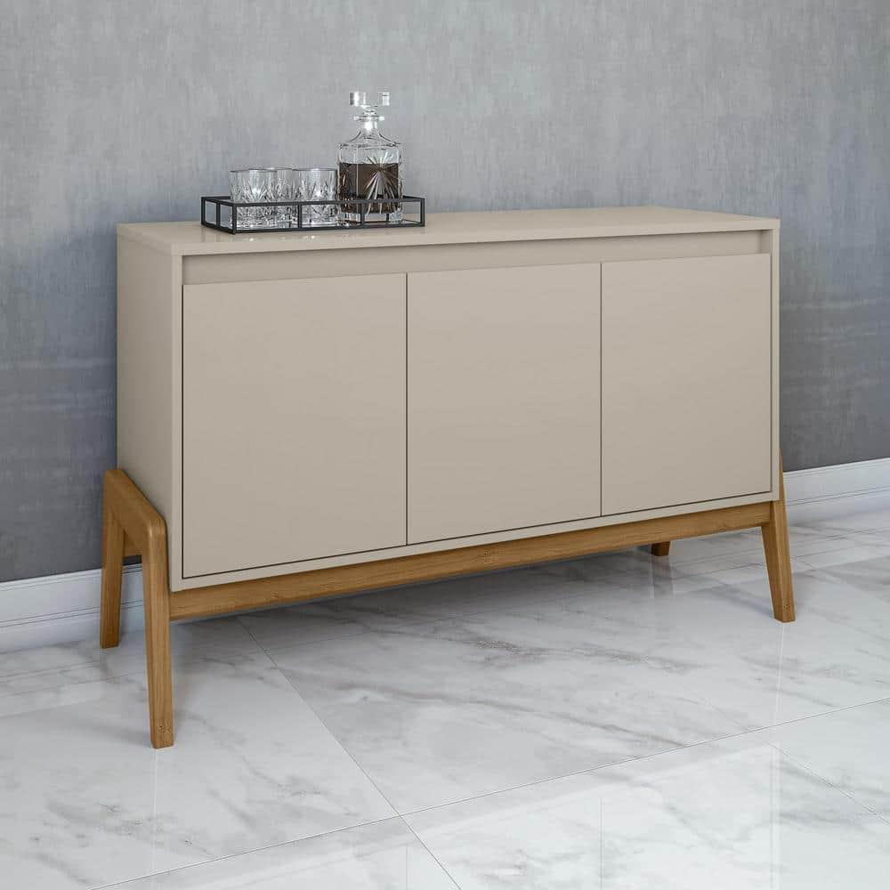 Manhattan Comfort Jernya 49" Sideboard with 4 Shelves in Greige