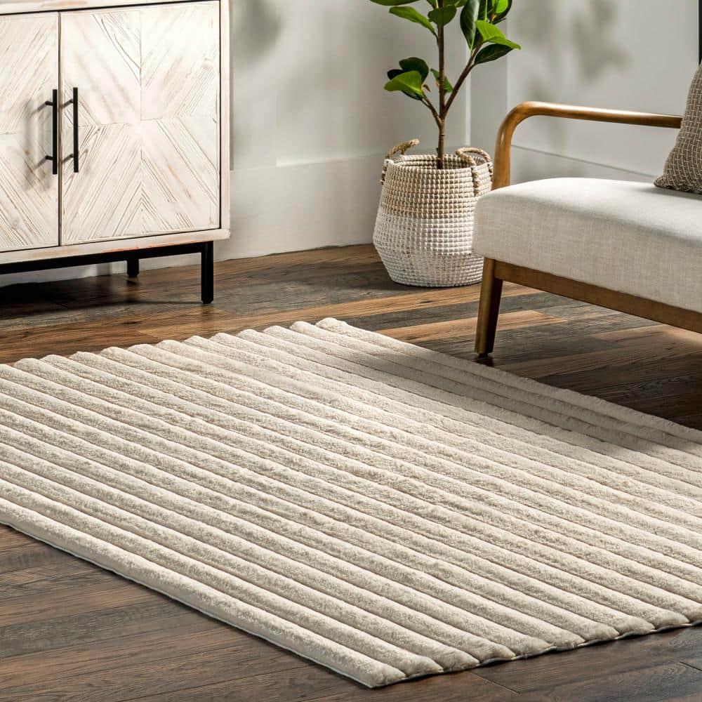 nuLOOM 2' x 6' Cozy Plush SuperiorWash Area Rug, Machine Washable, Non-Slip, Soft Fluffy Shag Carpet for Living Room Bedroom Nursery, Kai Beige