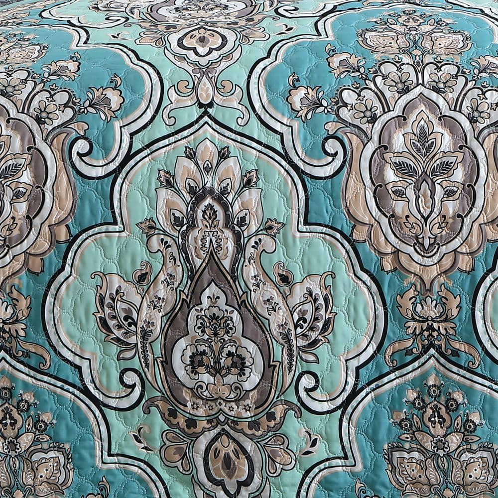 Avondale Manor Odette Traditional Damask Quilt Set