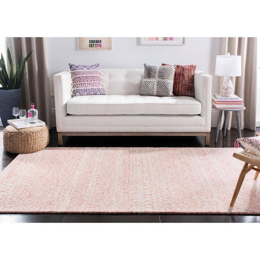 Micro-Loop MLP502 Hand Tufted Indoor Area Rug - Pink/Ivory - 8'x10' - Safavieh
