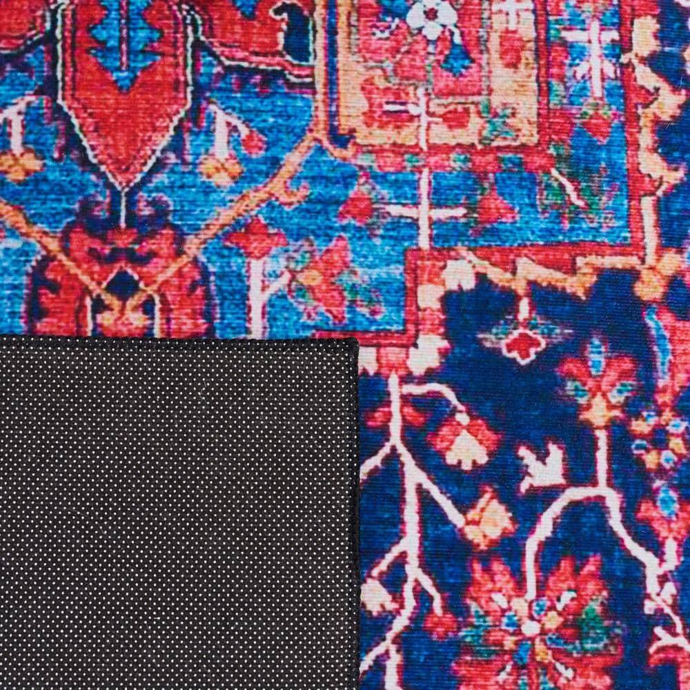 Tucson TSN121 Power Loomed Machine Washable Area Rug - Navy/Red - 3'x5' - Safavieh.