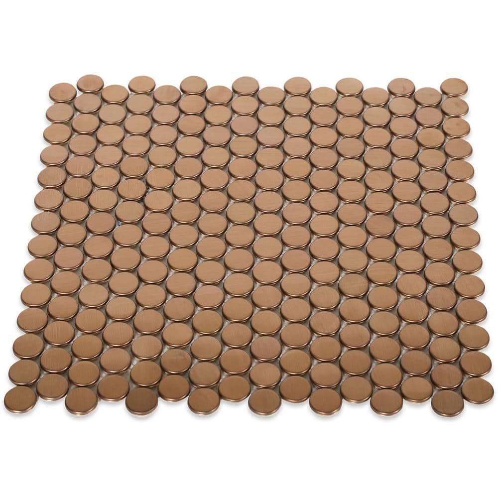 Stainless Steel 0.75" x 0.75" Stainless Steel Penny Round Mosaic Wall Tile