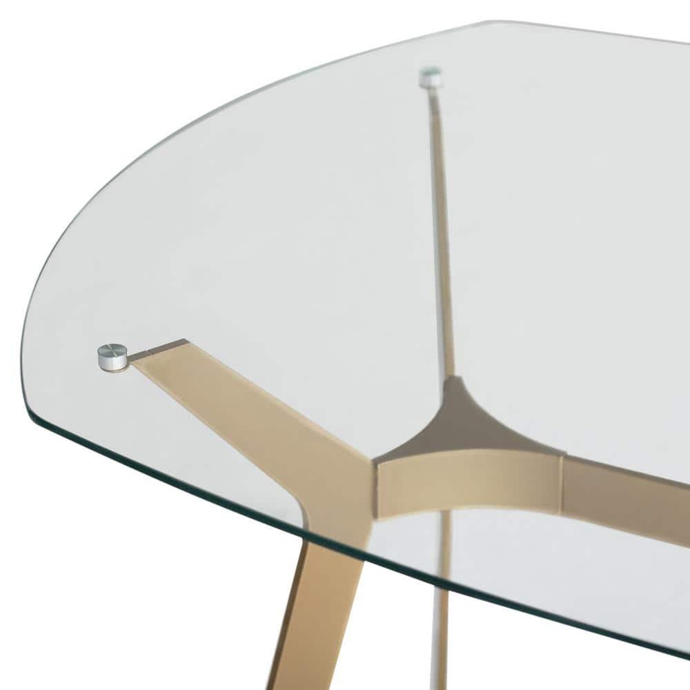 Fleischmanns Oval Glass Top Metal Base Writing Desk
