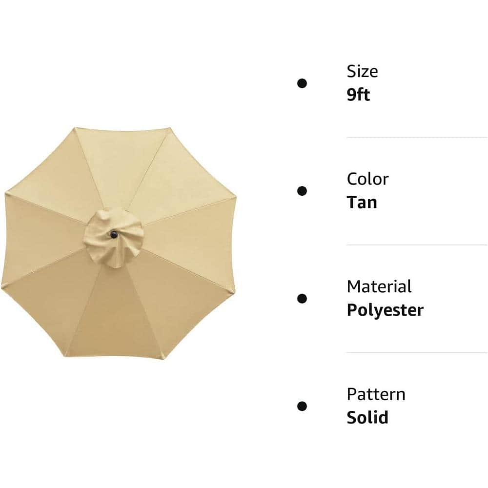 Sunnyglade 9ft Patio Umbrella Replacement Canopy Market Umbrella Top Outdoor Umbrella Canopy with 8 Ribs