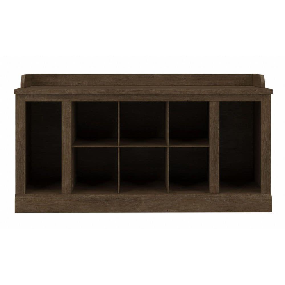 Woodland 40W Shoe Storage Bench with Shelves in Ash Brown - Engineered Wood