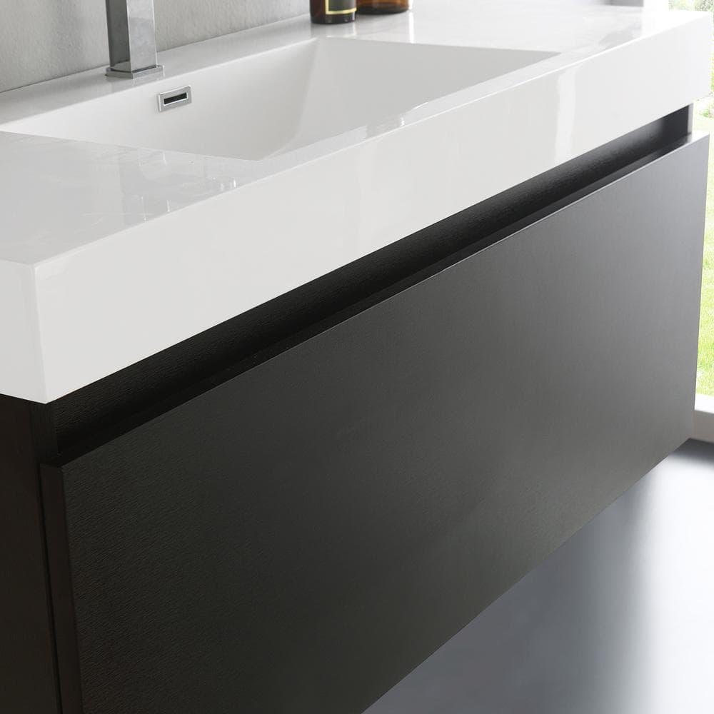 Mezzo 48"Black Wall Hung Bathroom Vanity & Medicine Cabinet