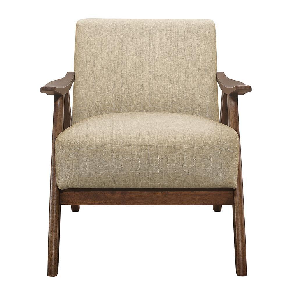 Lexicon Damala Collection Retro Inspired Wood Frame Accent Chair, Light Brown