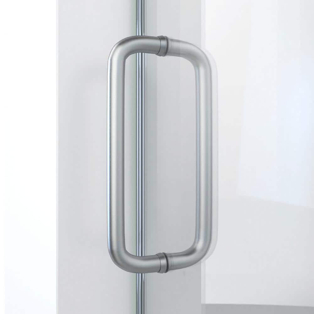 DreamLine Enigma-CXO 56-60 in. W x 76 in. H Fully Frameless Sliding Shower Door in Brushed Stainless