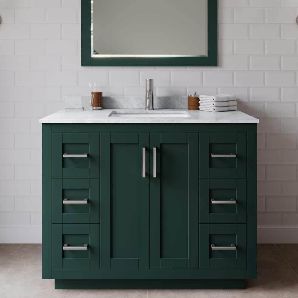 Wyndham Collection Miranda 42" Freestanding Single Bathroom Vanity with Cultured Marble Top