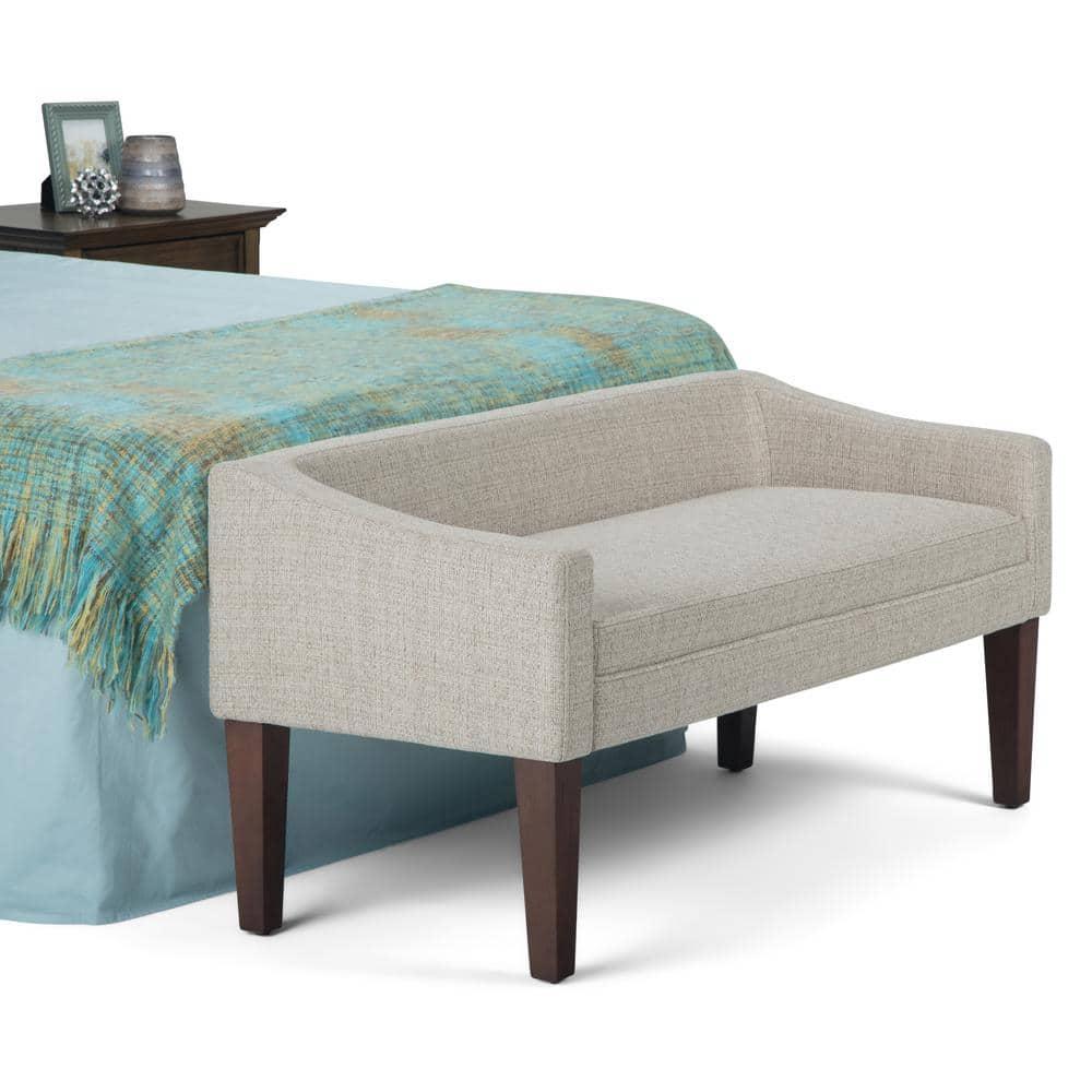 Simpli Home Parris Polyester Upholstered Bench