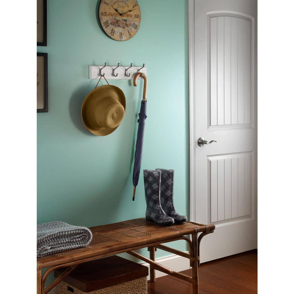 Liberty Hardware 129849 Four Hook Heavy Duty 18" Wide Coat And Hat Rack - White