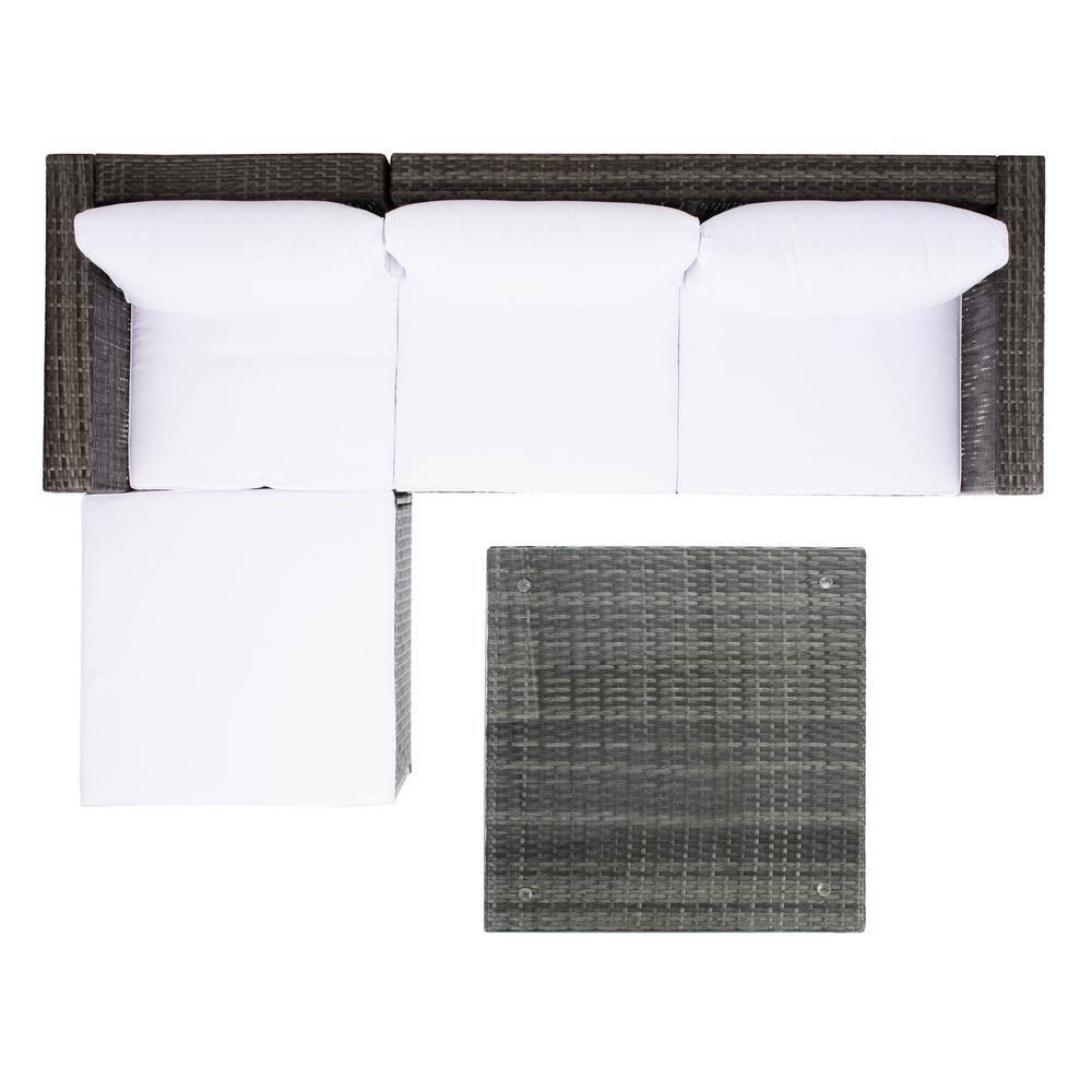 Madalina Living Set - Indoor/Outdoor - PAT7509 - Grey Brown/White - Safavieh