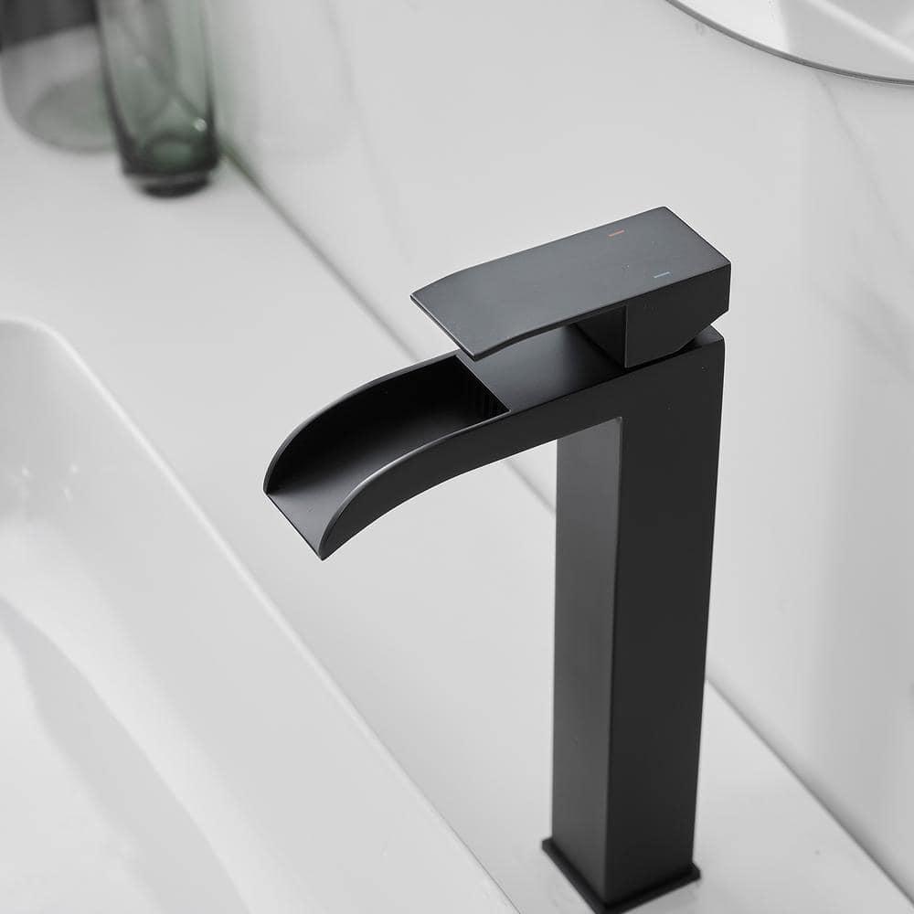 VIBRANTBATH 6009H-Black Vessel Sink Faucet Single-handle Bathroom Faucet with Drain Assembly