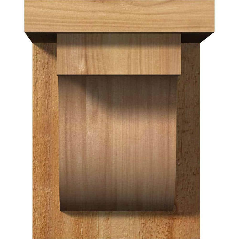 6"W x 8"D x 8"H Del Monte Rough Sawn Corbel w/Backplate, Western Red Cedar