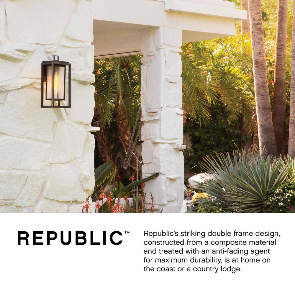 Republic Seeded Glass Outdoor Wall Mount Lantern