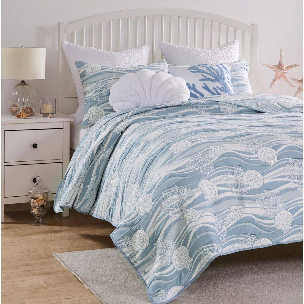 Greenland Home Fashions Coastal Paradise Jacquard Coverlet Set