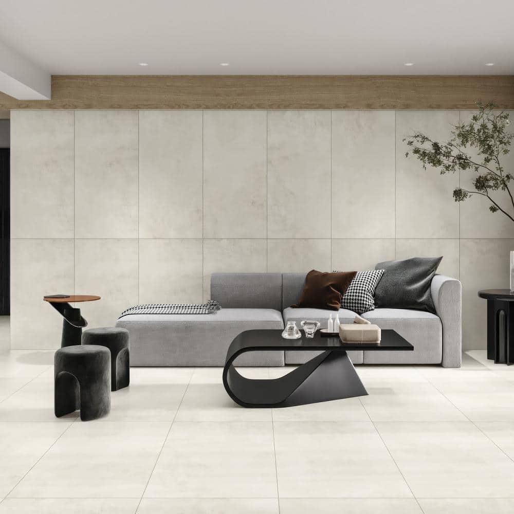 Shandar 24" x 48" Porcelain Marble Look Wall Floor Use Tile in Social White