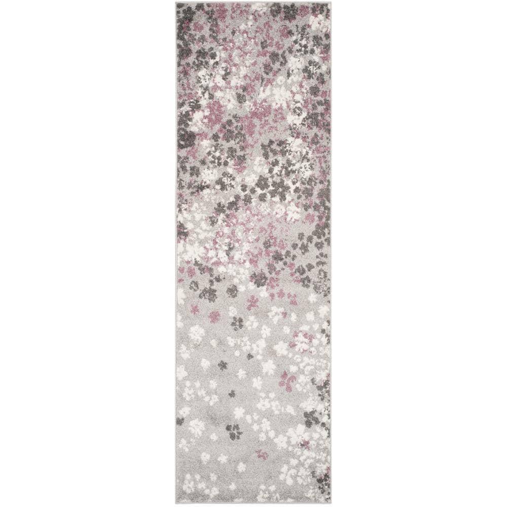 Adirondack ADR115 Machine Made Indoor Runner - Light Grey/Purple - 2'-6"x6' - Safavieh