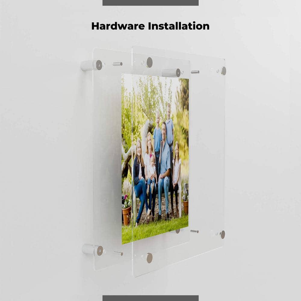 23 in. W. x 33 in. Rectangular Double Acrylic Picture Frame Chrome Wall Mounted Magnet Best 20 in. W. x 30 in. Art Size