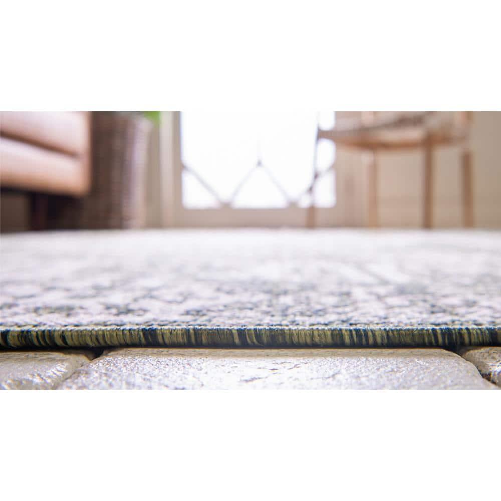 Unique Loom 7' 1 x 10' 0 Rectangle Indoor/Outdoor Traditional Green Area Rug