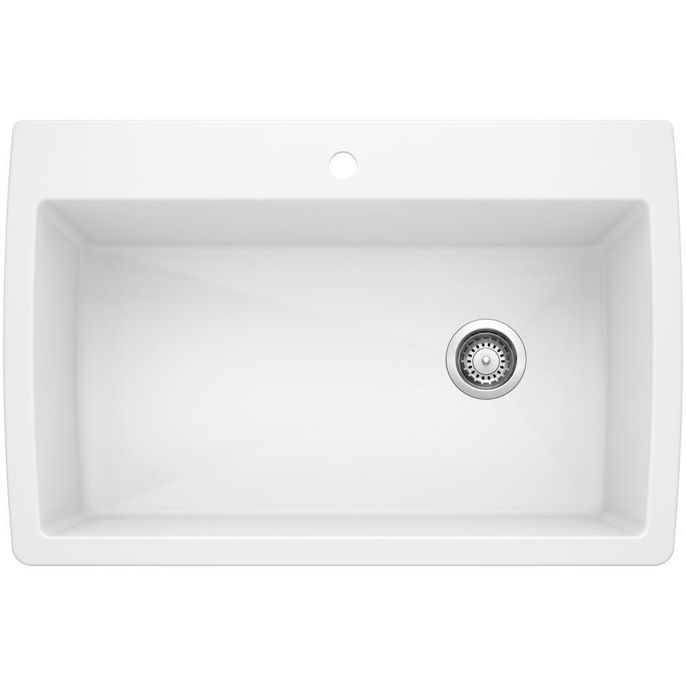Diamond SILGRANIT 33.5" L x 22" W Super Single Drop-in/Undermount Kitchen Sink