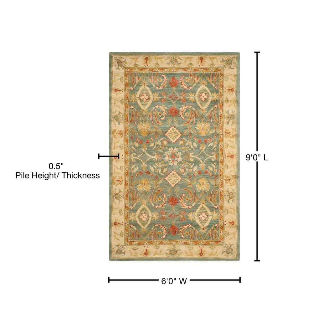 Anatolia AN544 Hand Tufted Indoor Area Rug - Light Blue/Ivory - 6'x9' - Safavieh